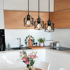 Suspension industrielle noire à 1/3 lumière pour îlot de cuisine