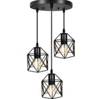 Suspension industrielle noire à 1/3 lumière pour îlot de cuisine
