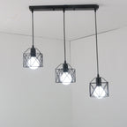 Suspension industrielle noire à 1/3 lumière pour îlot de cuisine