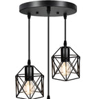 Suspension industrielle noire à 1/3 lumière pour îlot de cuisine