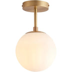 Plafonnier semi-encastré minimaliste en verre transparent globe