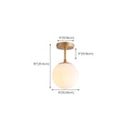 Plafonnier semi-encastré minimaliste en verre transparent globe