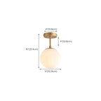 Plafonnier semi-encastré minimaliste en verre transparent globe
