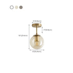 Plafonnier semi-encastré minimaliste en verre transparent globe