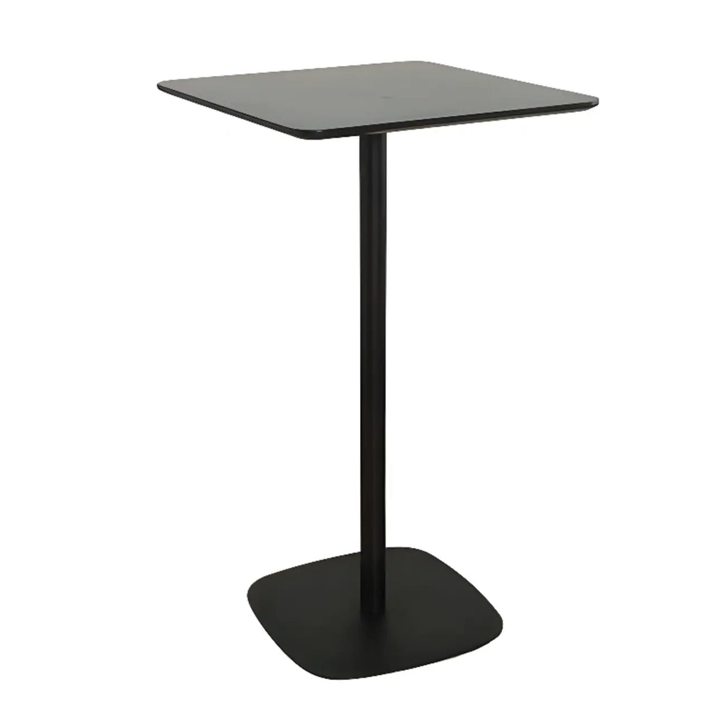Table de bar carrée minimaliste noire avec piètement en métal pour 2 places