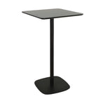 Table de bar carrée minimaliste noire avec piètement en métal pour 2 places