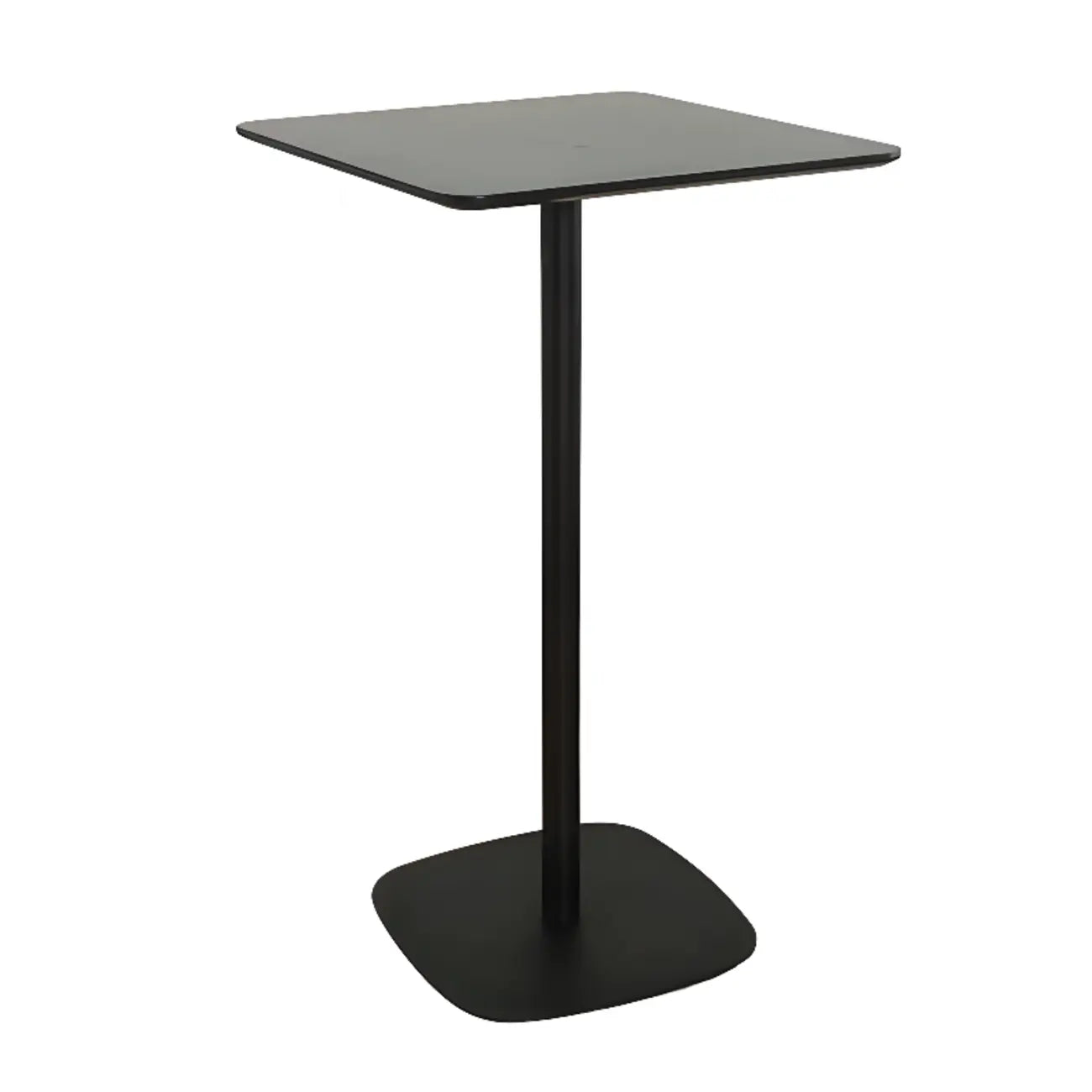 Table de bar carrée minimaliste noire avec piètement en métal pour 2 places