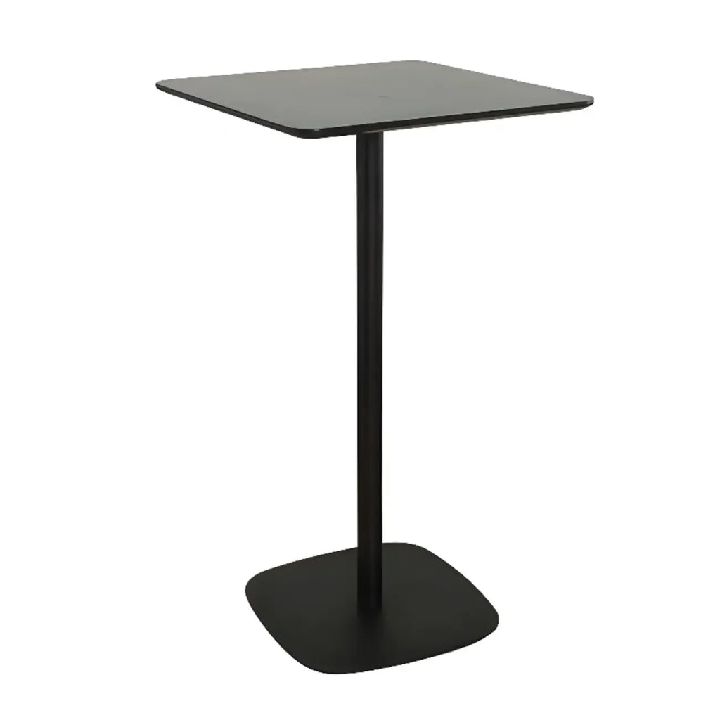 Table de bar carrée minimaliste noire avec piètement en métal pour 2 places