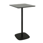 Table de bar carrée minimaliste noire avec piètement en métal pour 2 places