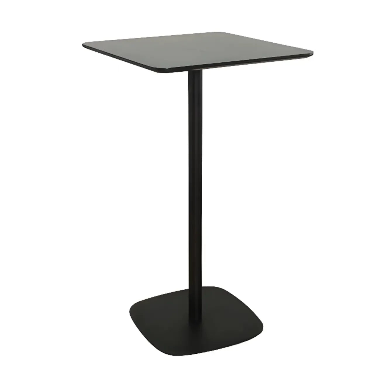 Table de bar carrée minimaliste noire avec piètement en métal pour 2 places
