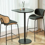 Table de bar carrée minimaliste noire avec piètement en métal pour 2 places