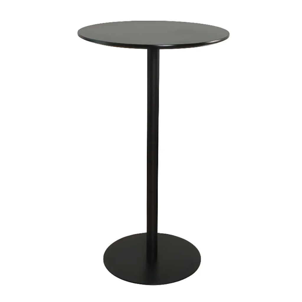Table de bar carrée minimaliste noire avec piètement en métal pour 2 places
