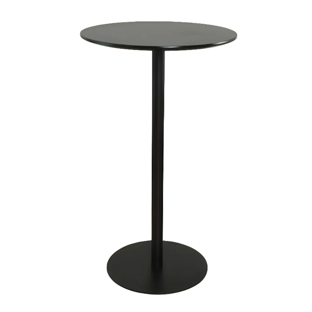 Table de bar carrée minimaliste noire avec piètement en métal pour 2 places