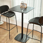Table de bar carrée minimaliste noire avec piètement en métal pour 2 places