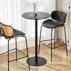 Table de bar carrée minimaliste noire avec piètement en métal pour 2 places