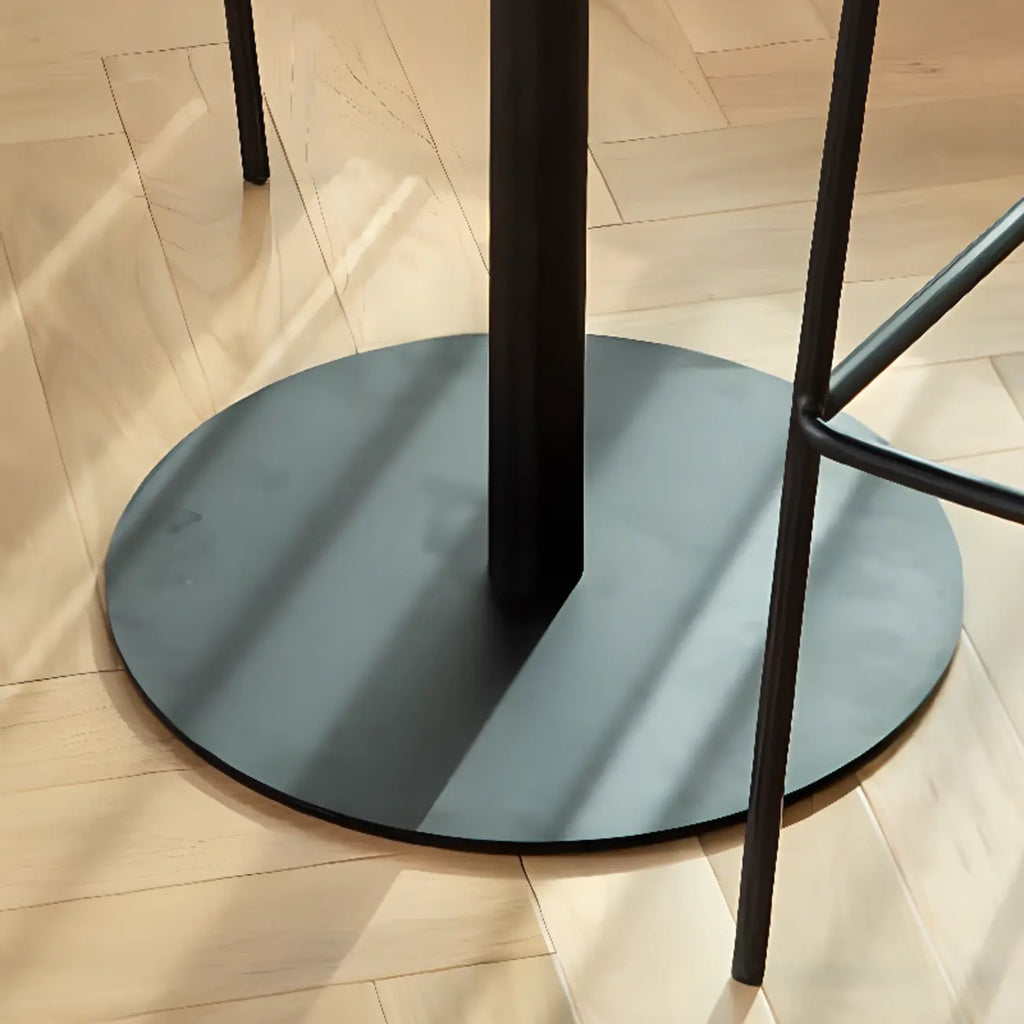 Table de bar carrée minimaliste noire avec piètement en métal pour 2 places