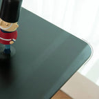 Table de bar carrée minimaliste noire avec piètement en métal pour 2 places