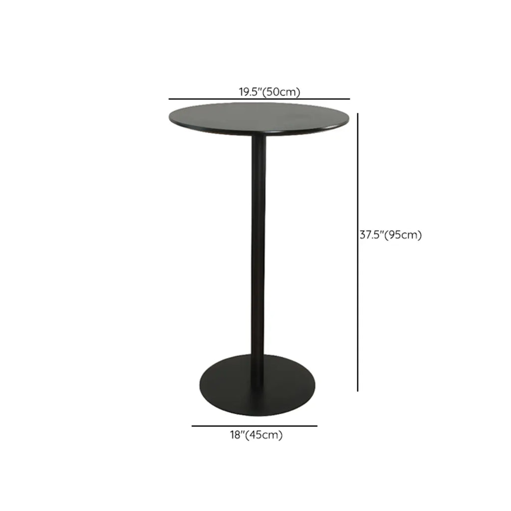 Table de bar carrée minimaliste noire avec piètement en métal pour 2 places