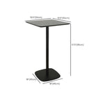 Table de bar carrée minimaliste noire avec piètement en métal pour 2 places