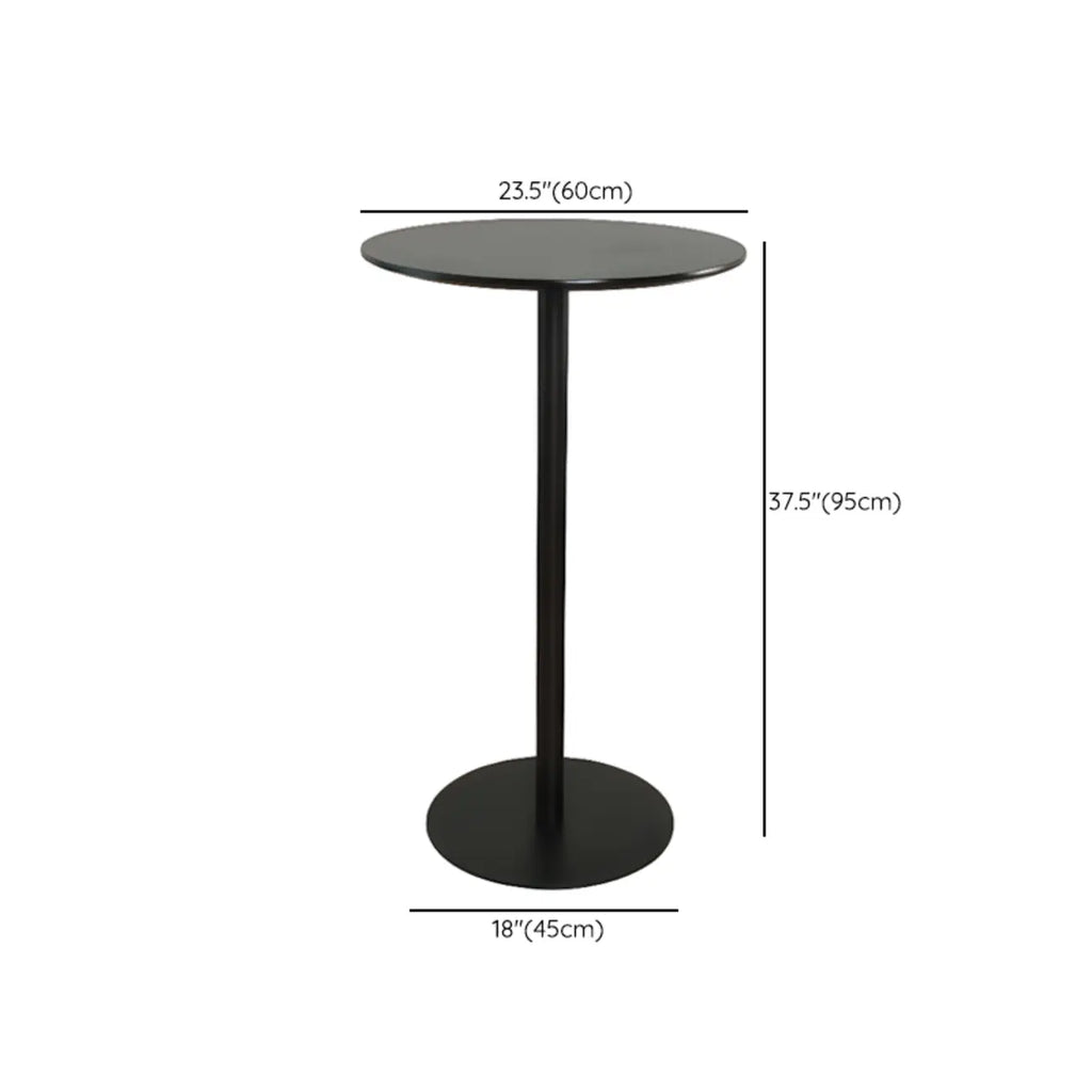 Table de bar carrée minimaliste noire avec piètement en métal pour 2 places