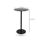 Table de bar carrée minimaliste noire avec piètement en métal pour 2 places