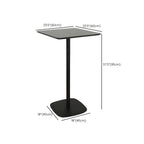 Table de bar carrée minimaliste noire avec piètement en métal pour 2 places