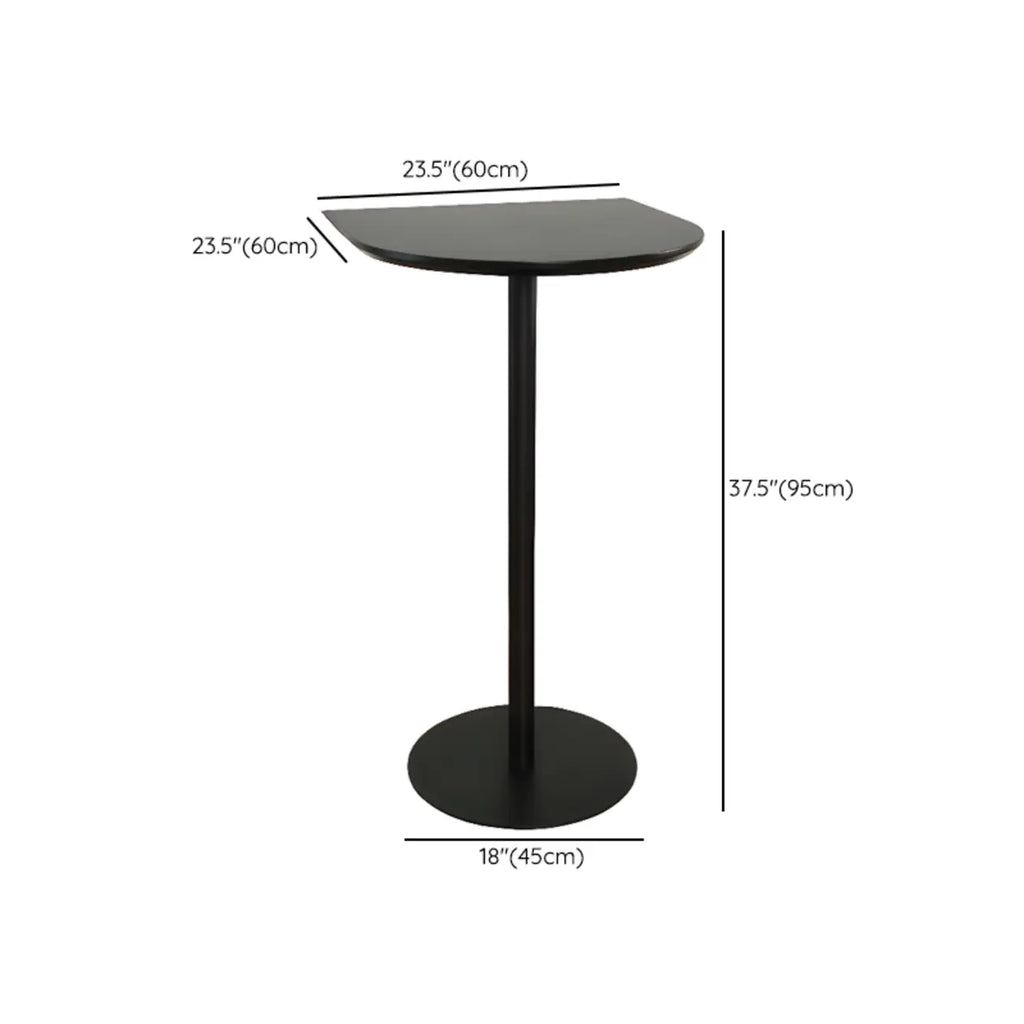 Table de bar carrée minimaliste noire avec piètement en métal pour 2 places