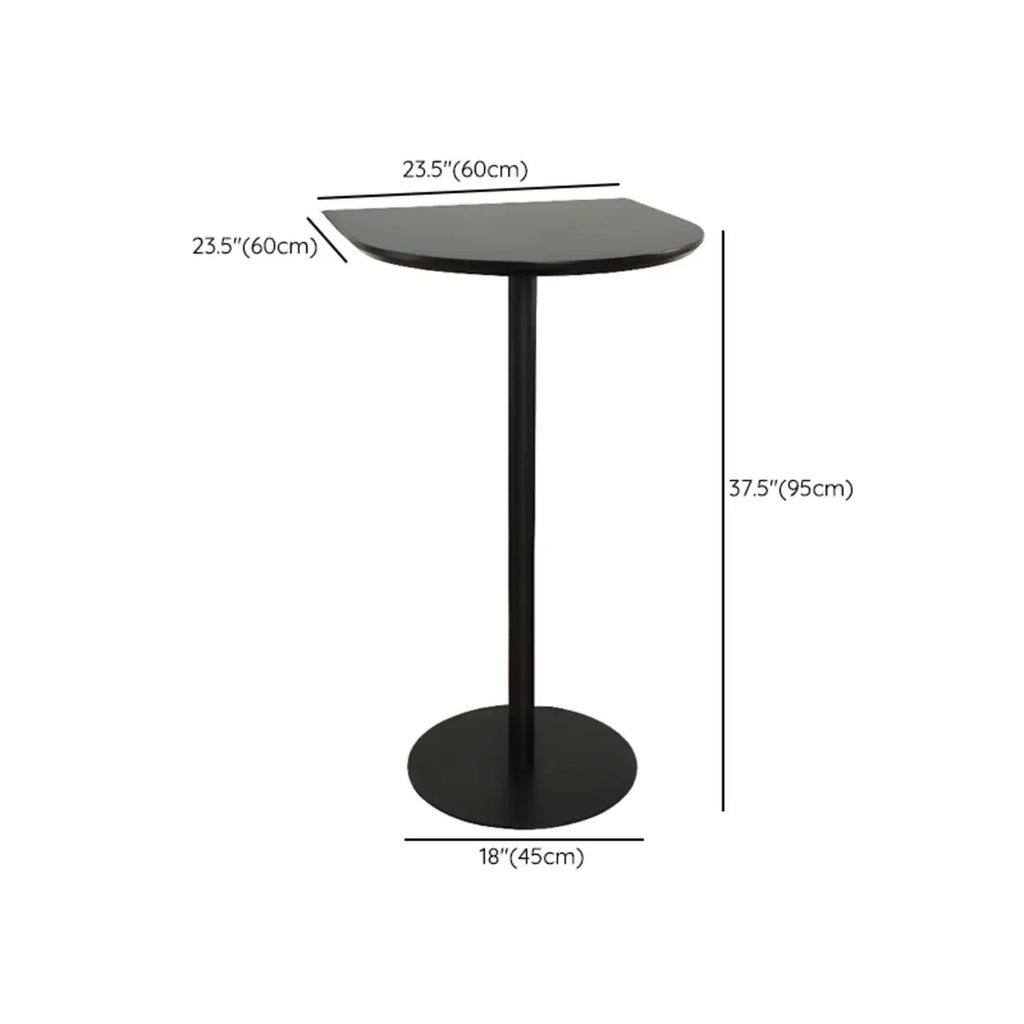 Table de bar carrée minimaliste noire avec piètement en métal pour 2 places