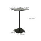 Table de bar carrée minimaliste noire avec piètement en métal pour 2 places