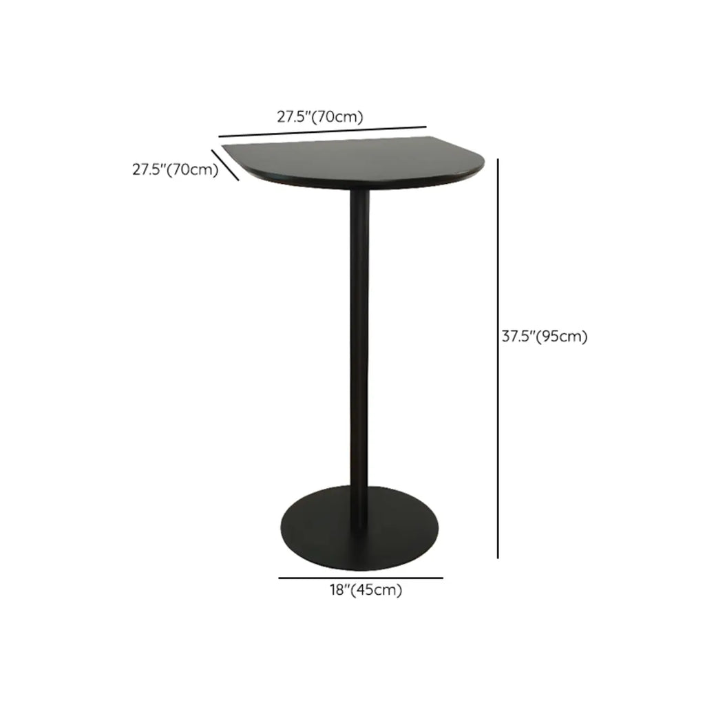 Table de bar carrée minimaliste noire avec piètement en métal pour 2 places