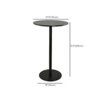 Table de bar carrée minimaliste noire avec piètement en métal pour 2 places