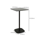 Table de bar carrée minimaliste noire avec piètement en métal pour 2 places