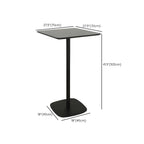 Table de bar carrée minimaliste noire avec piètement en métal pour 2 places