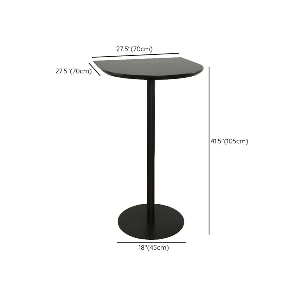 Table de bar carrée minimaliste noire avec piètement en métal pour 2 places