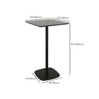 Table de bar carrée minimaliste noire avec piètement en métal pour 2 places