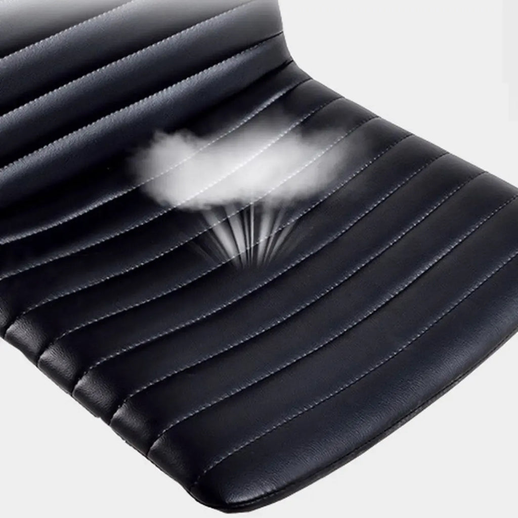 Chaise de bureau pivotante réglable en cuir noir et métal, moderne et élégante