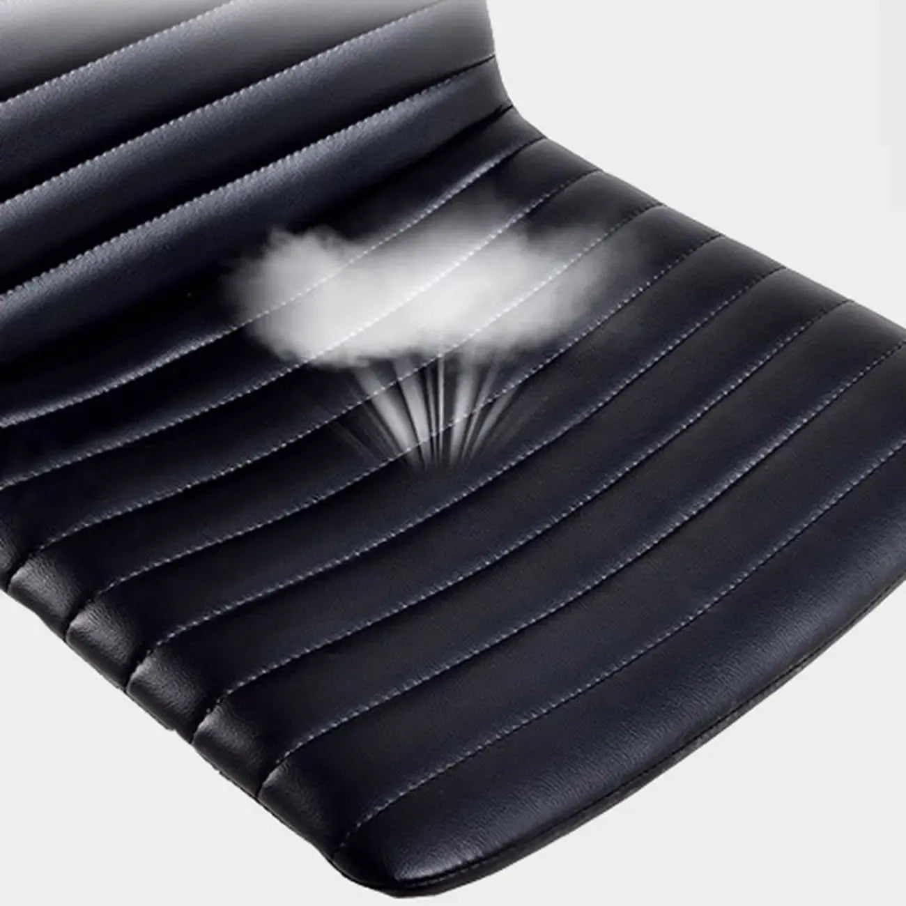Chaise de bureau pivotante réglable en cuir noir et métal, moderne et élégante
