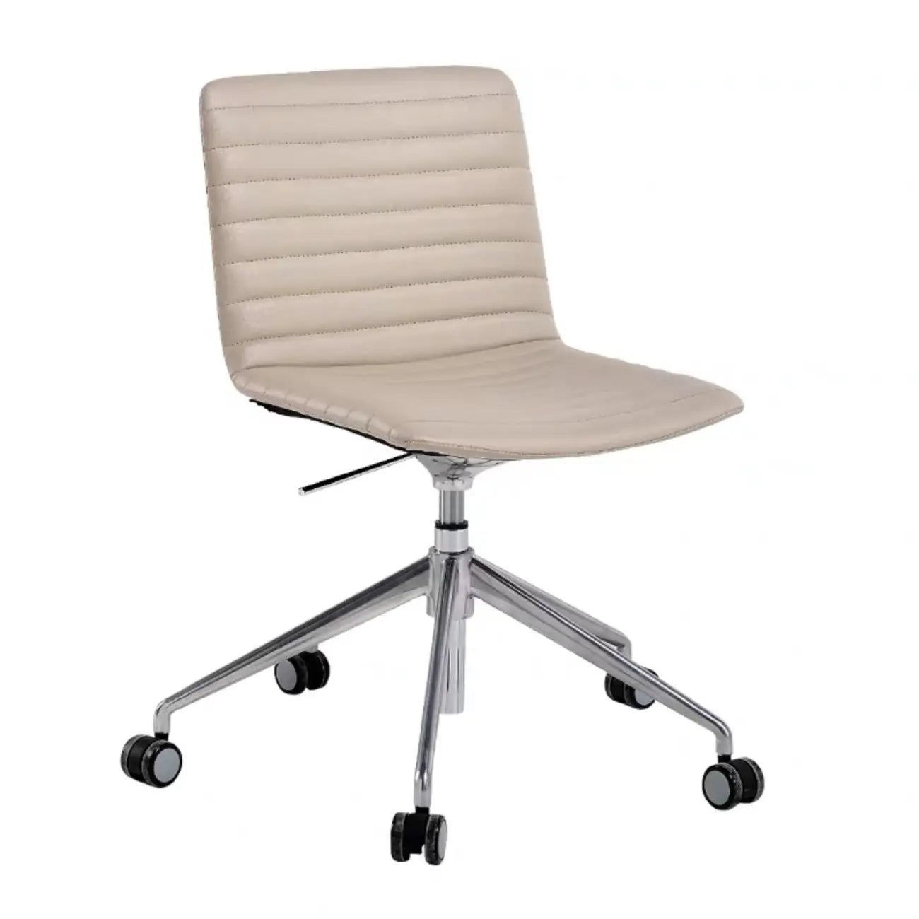 Chaise de bureau pivotante réglable en cuir noir et métal, moderne et élégante