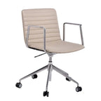 Chaise de bureau pivotante réglable en cuir noir et métal, moderne et élégante