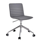 Chaise de bureau pivotante réglable en cuir noir et métal, moderne et élégante