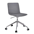 Chaise de bureau pivotante réglable en cuir noir et métal, moderne et élégante