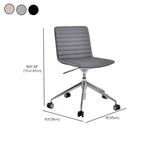 Chaise de bureau pivotante réglable en cuir noir et métal, moderne et élégante