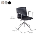 Chaise de bureau pivotante réglable en cuir noir et métal, moderne et élégante