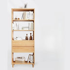 Libreria in legno da 170 cm versatile con 2 cassetti e schienale aperto