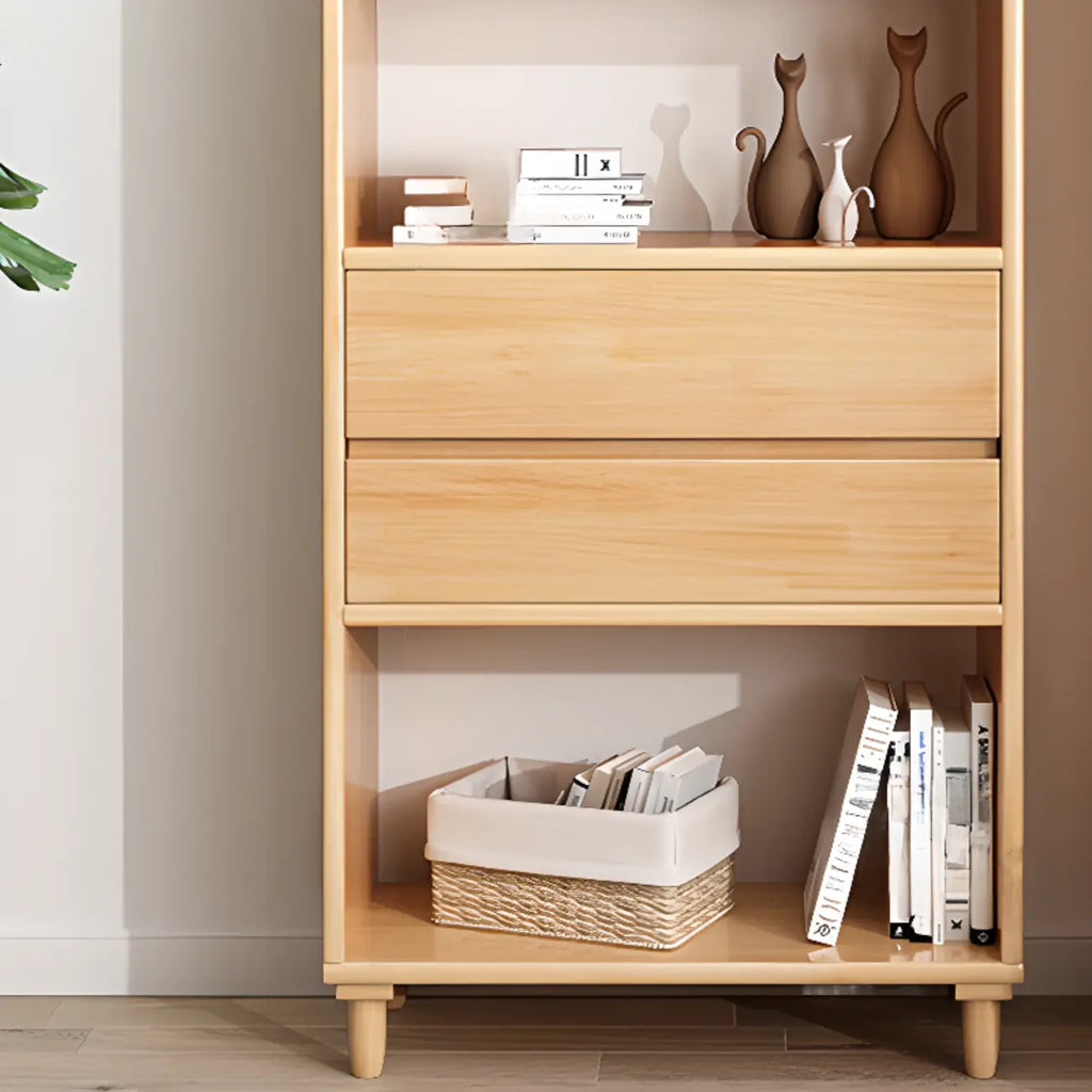 Libreria in legno da 170 cm versatile con 2 cassetti e schienale aperto