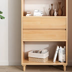 Libreria in legno da 170 cm versatile con 2 cassetti e schienale aperto