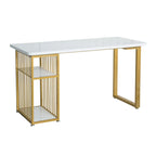 Tables de bar de rangement glamour en métal blanc et or