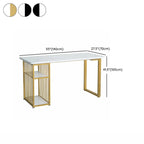 Tables de bar de rangement glamour en métal blanc et or