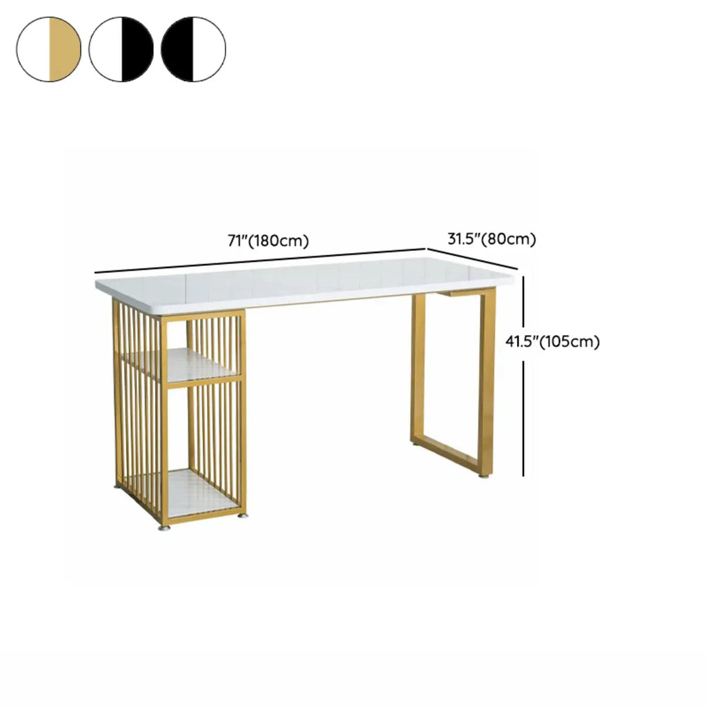 Tables de bar de rangement glamour en métal blanc et or