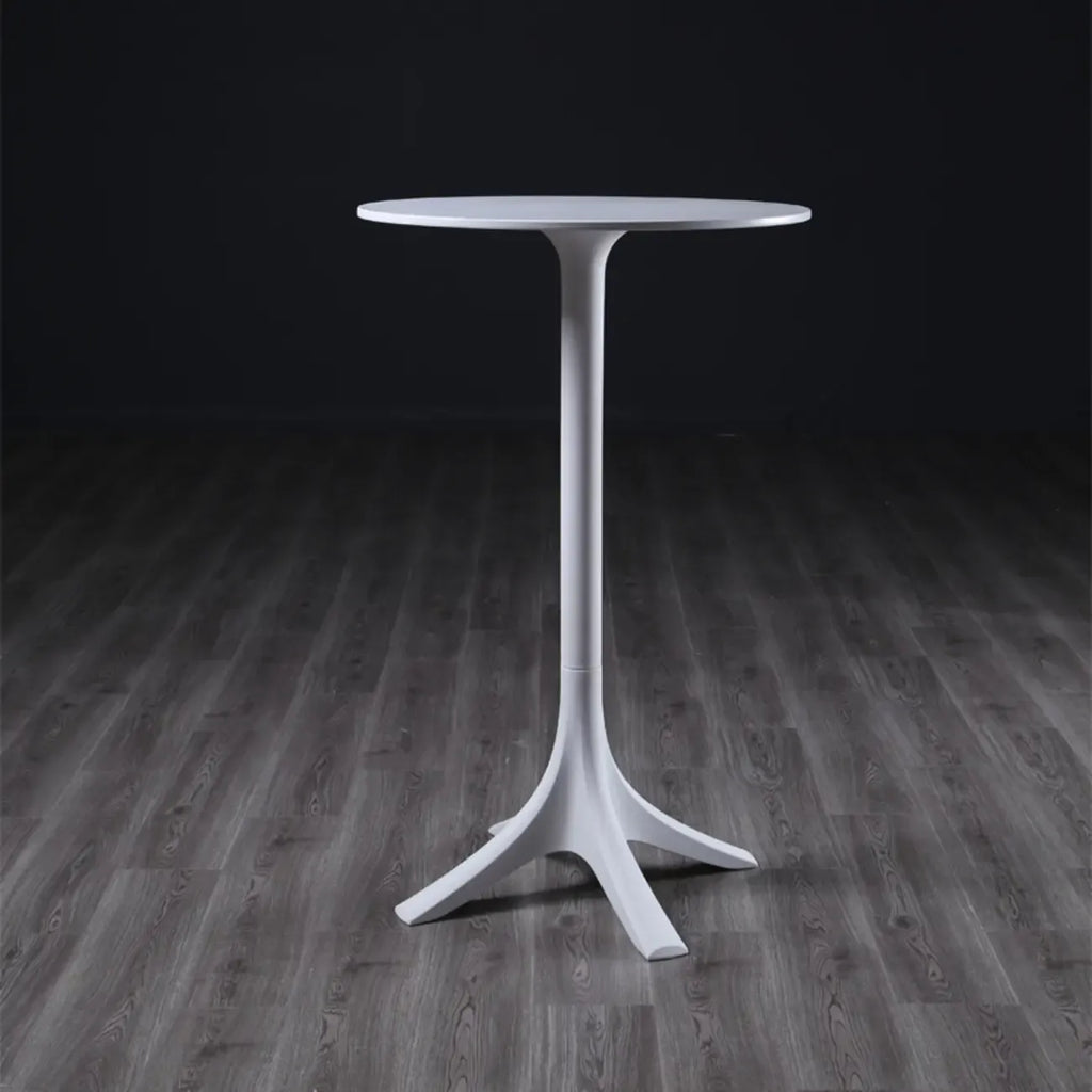Tables de bar rondes blanches à plateau fixe en synthétique tendance